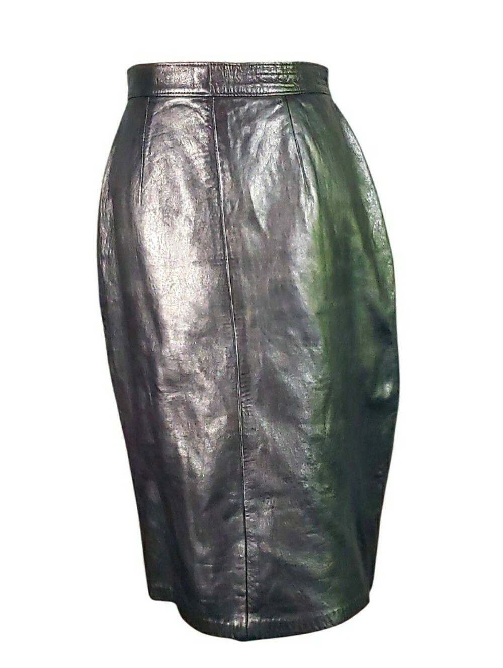 Vintage Vari Zioni NY Leather Mini Pencil Skirt Grunge Vixen Office Siren 6 80s